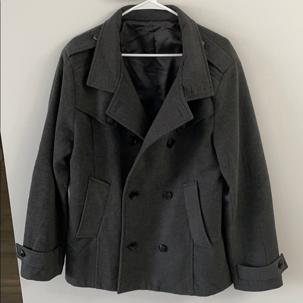 Tom’s Ware Wool Blend Double Breasted Pea Coat